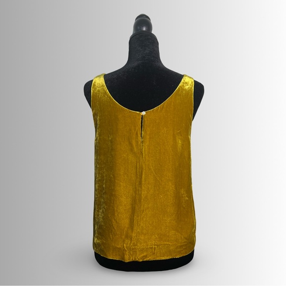 J. Crew Silk Blend Ultra Luxe Velvet Tank Top in Vintage Gold, Size Small - Picture 8 of 11